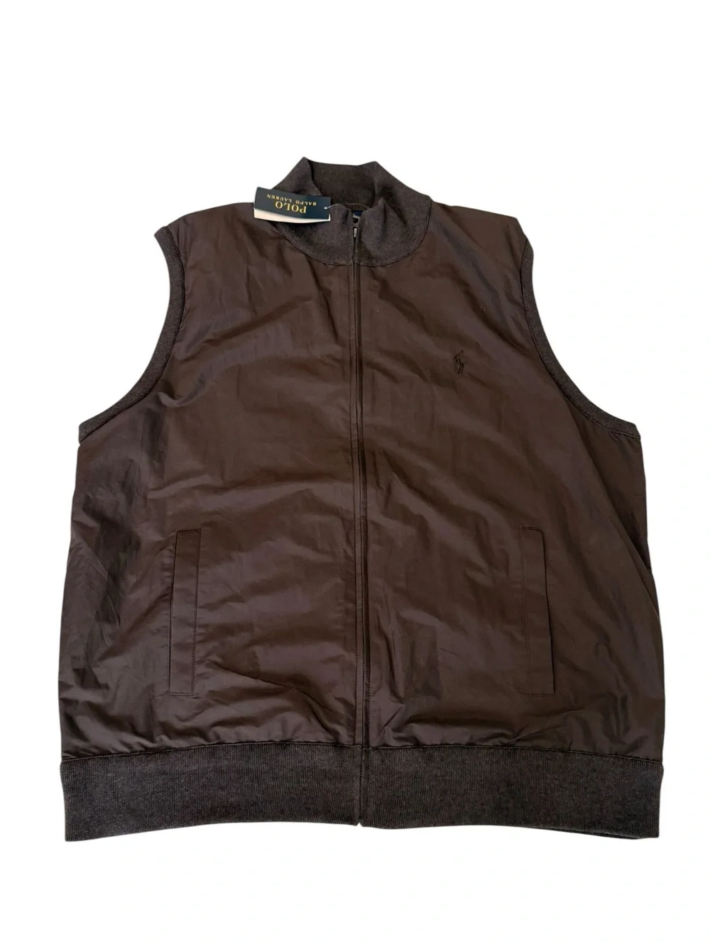 Men’s Polo Ralph Lauren Hybrid Full Zip Sweater Vest Brown